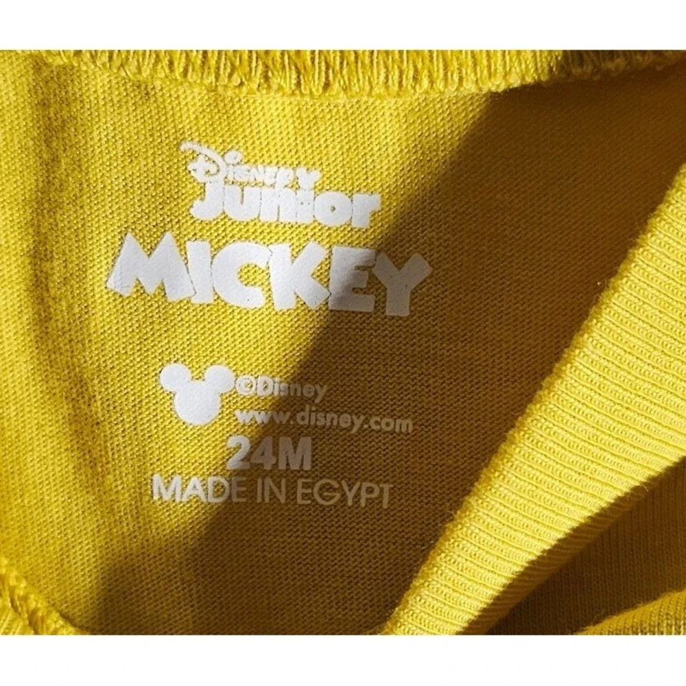Disney Mickey Mouse Clubhouse Kids Yellow Long Sleeve Shirt Black Pants Set 24M